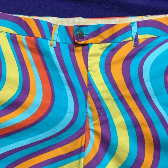 Men’s Loudmouth golf shorts multicolored wavy Torrey Lines men’s size 42 Groovy! - Picture 6 of 16